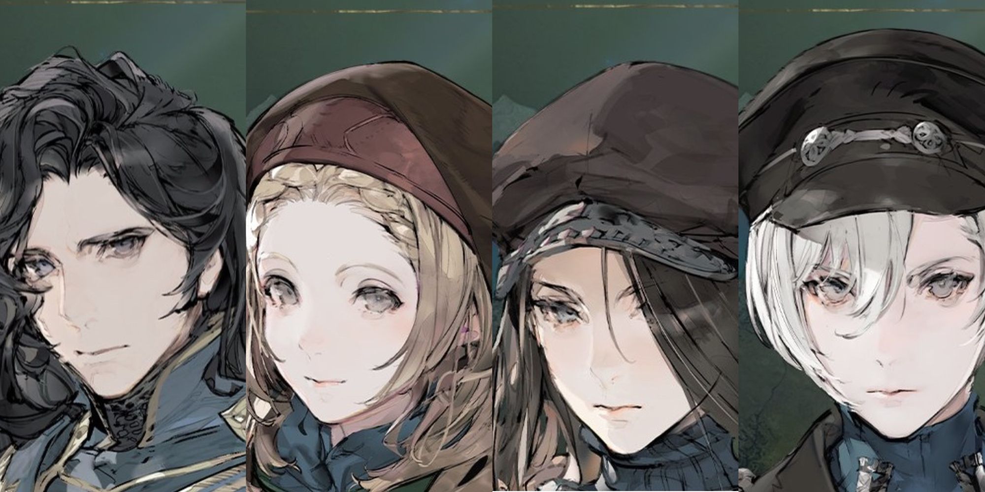 Split image of Iscarion, Rickenback, Termina, and Umarida in The DioField Chronicle