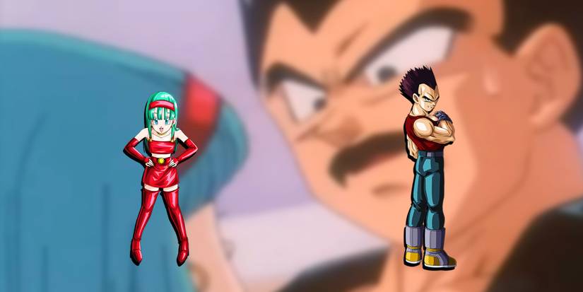 Dragon Ball - Bulla Making Fun Of Vegeta's Mustache With PNGs Of Both Characters On Top