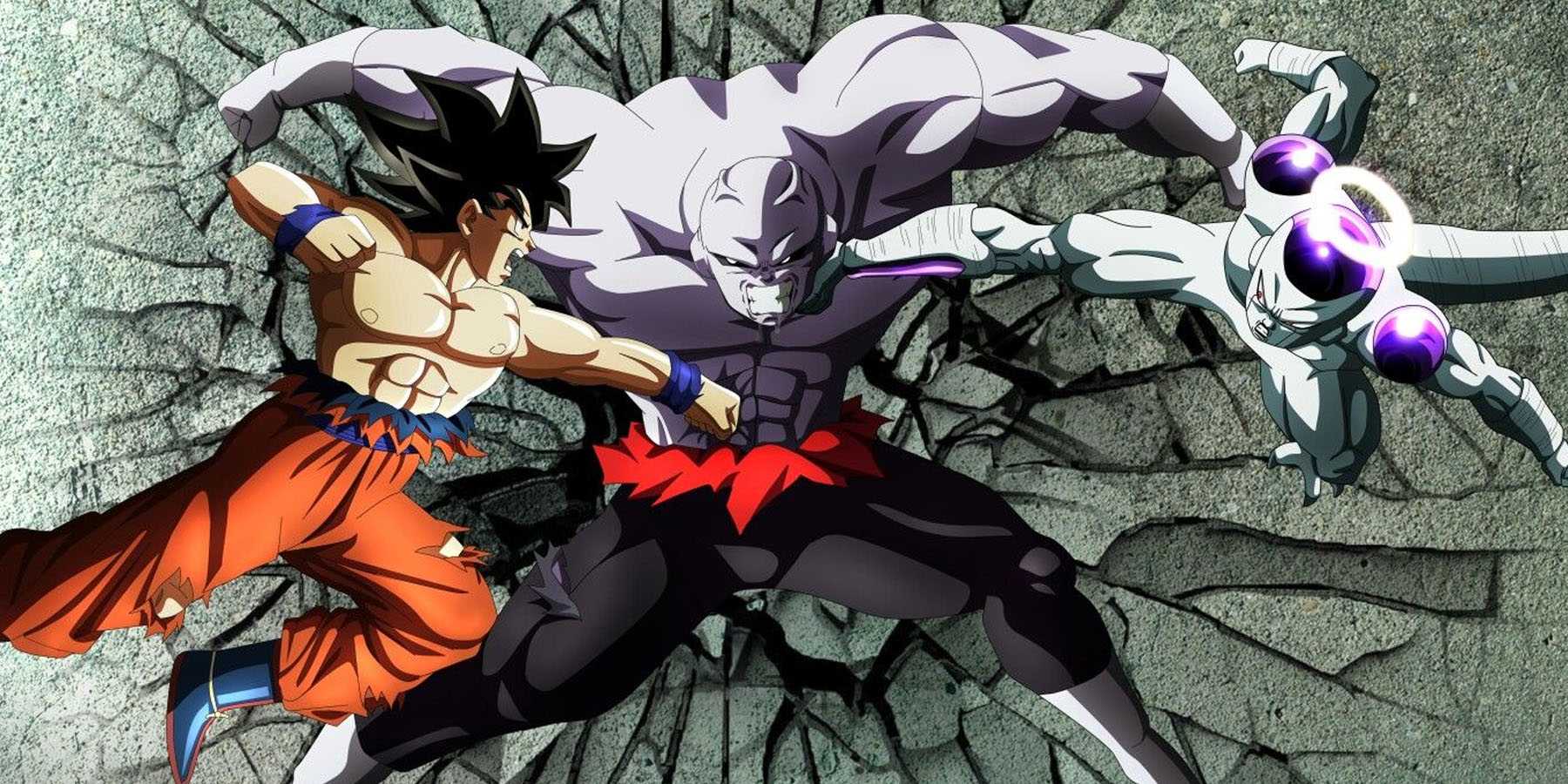 Dragon Ball Super - Goku and Frieza fighting Jiren in Tournment of Power (Universe Survival Saga)
