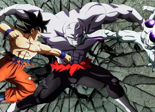 Dragon Ball Super - Goku and Frieza fighting Jiren in Tournment of Power (Universe Survival Saga)