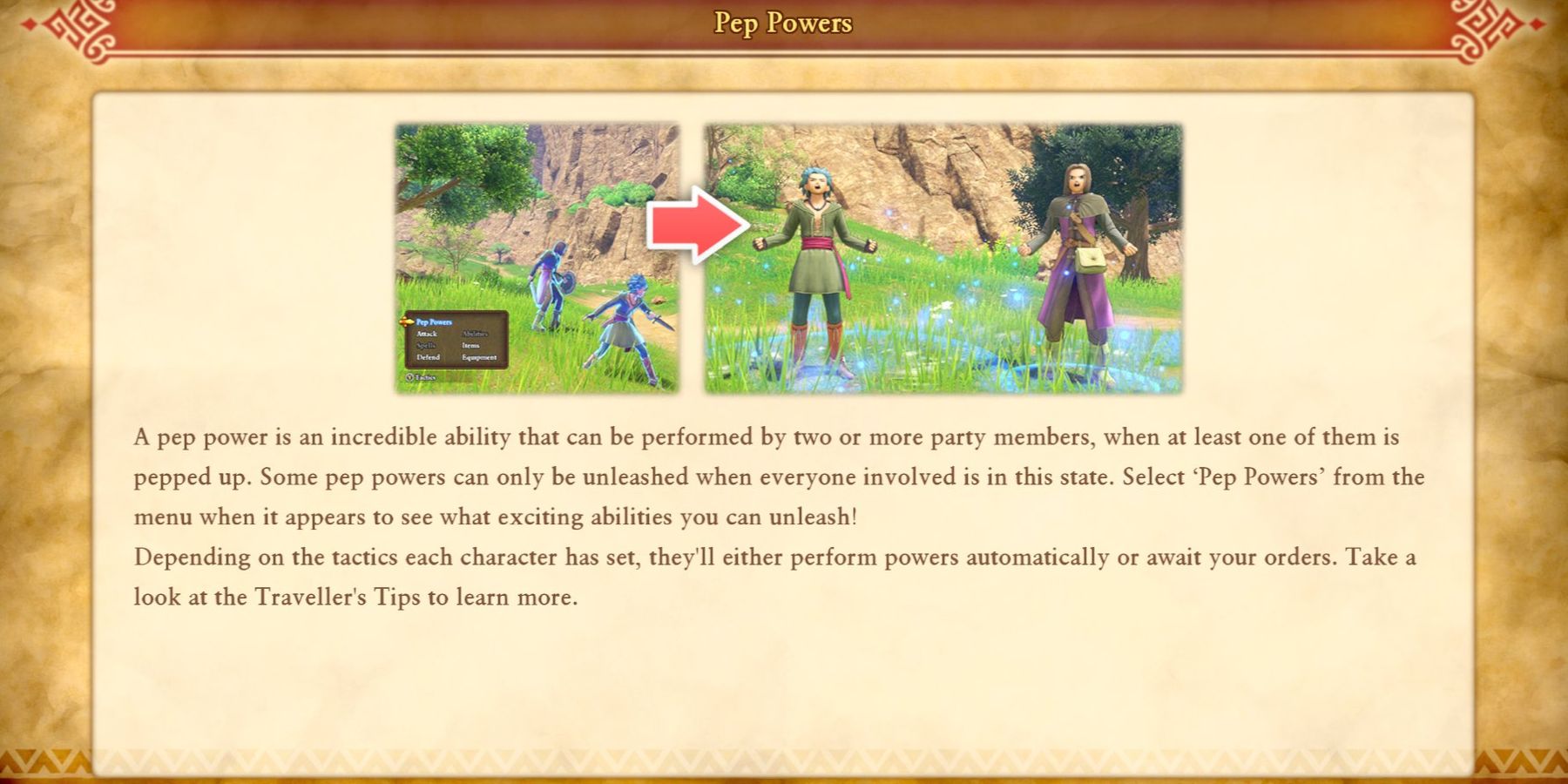 Dragon Quest 11 - Pep Powers explantion