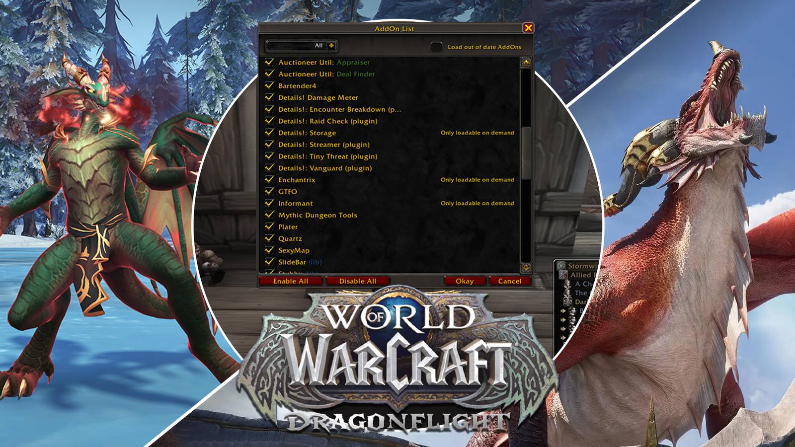 World of Warcraft Dragonflight WoW Addons