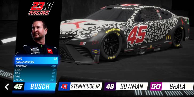 Driver selection in Nascar Rivals