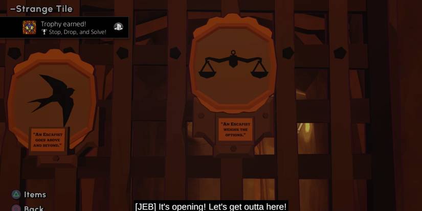 A trophy being awarded for solving the Escape Academy Where There's Smoke puzzle room