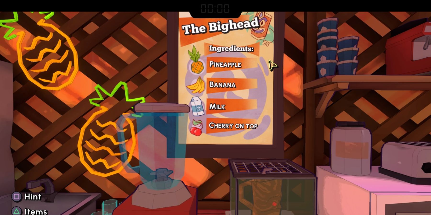 Ingredient list to unlock the Bighead mug in Escape Academy A Juicy Discovery