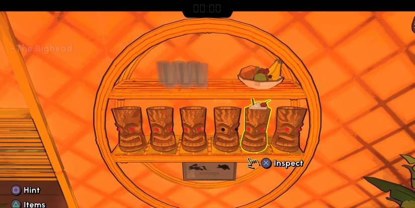 Lining up the Bighead mugs in Escape Academy A Juicy Discovery