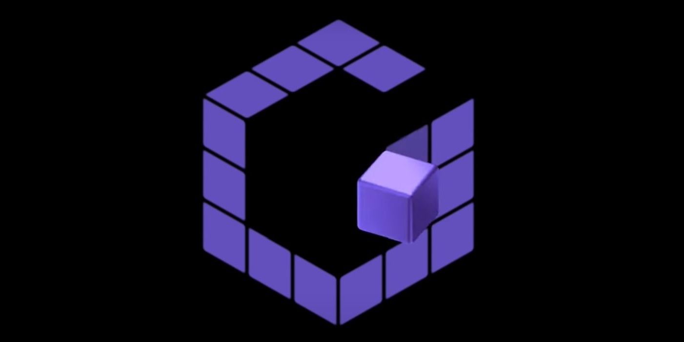 GameCube Logo as it is created during the start-up of a game