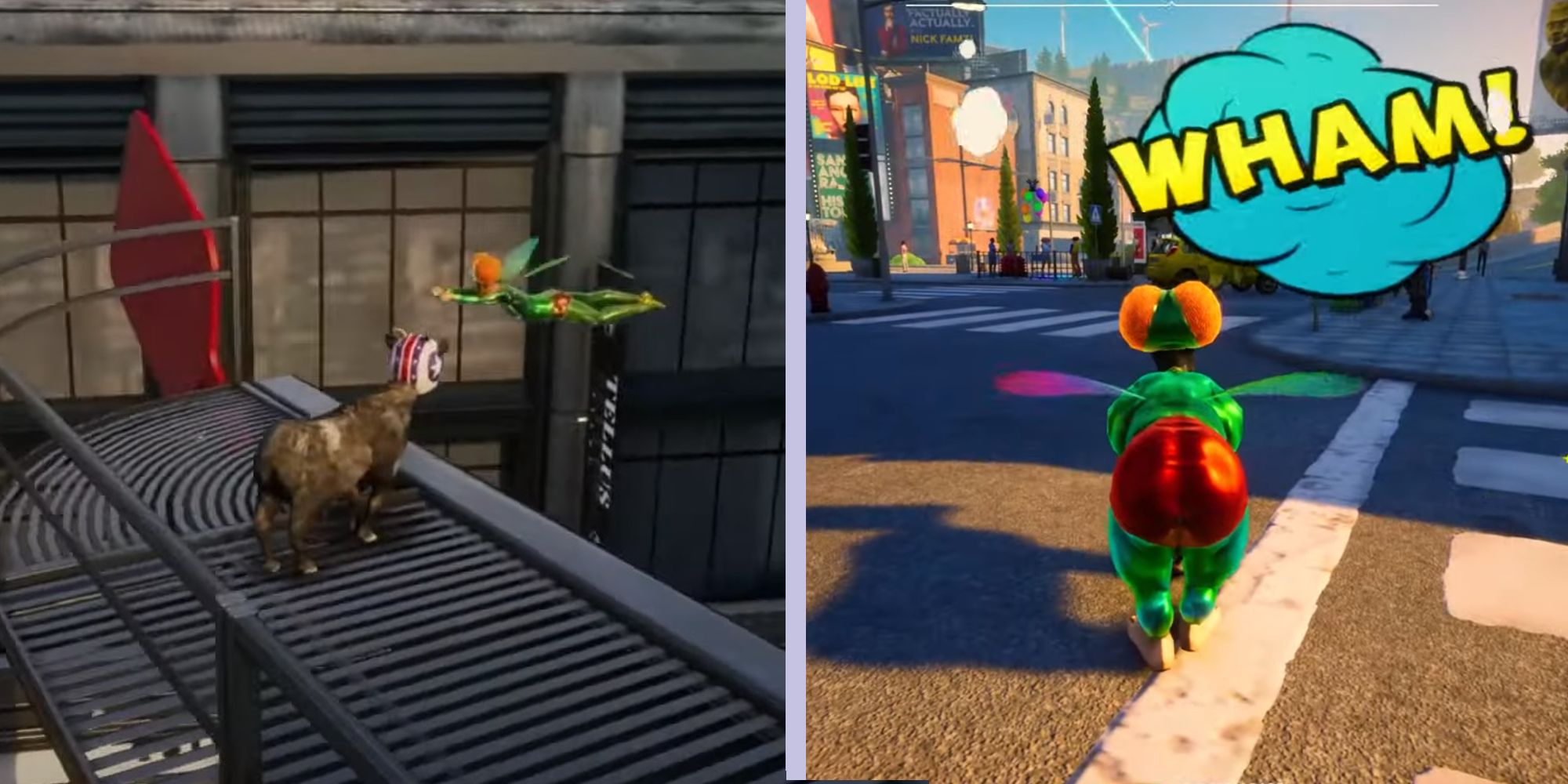 Goat becomes Fly-Man and headbutts like a comic book character in Goat Simulator 3