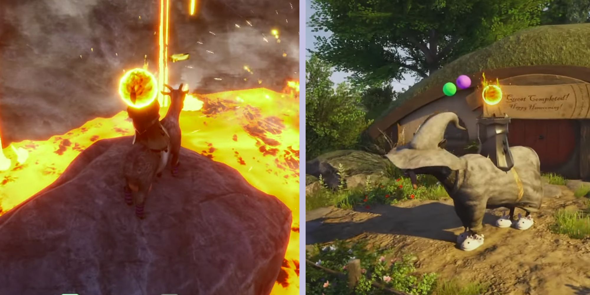 Goat returns the one ring to Mount Inferno and unlocks Gandalf's outfit in Goat Simulator 3