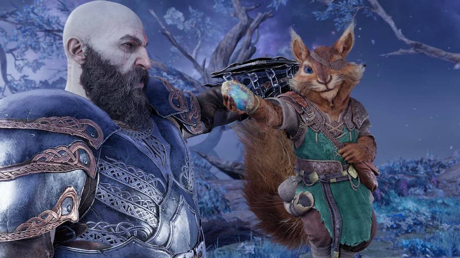 God of War Ragnarok Kratos and Ratatoskr