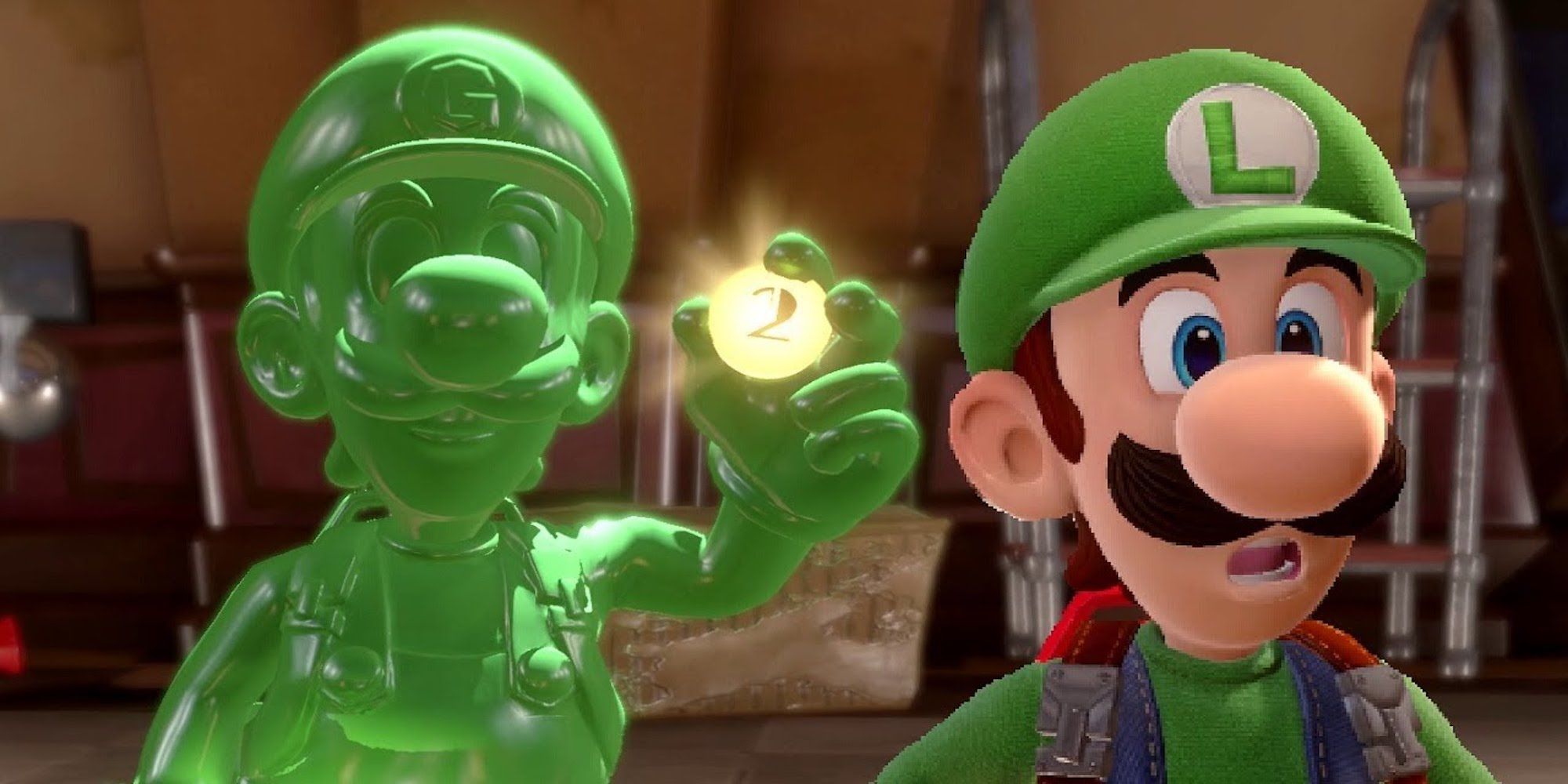 Gooigi and Luigi in Luigi’s Mansion 3