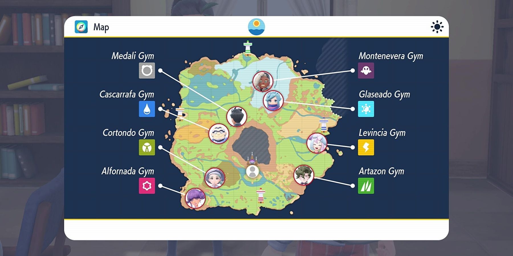 Gym map from Pokemon Scarlet and Violet