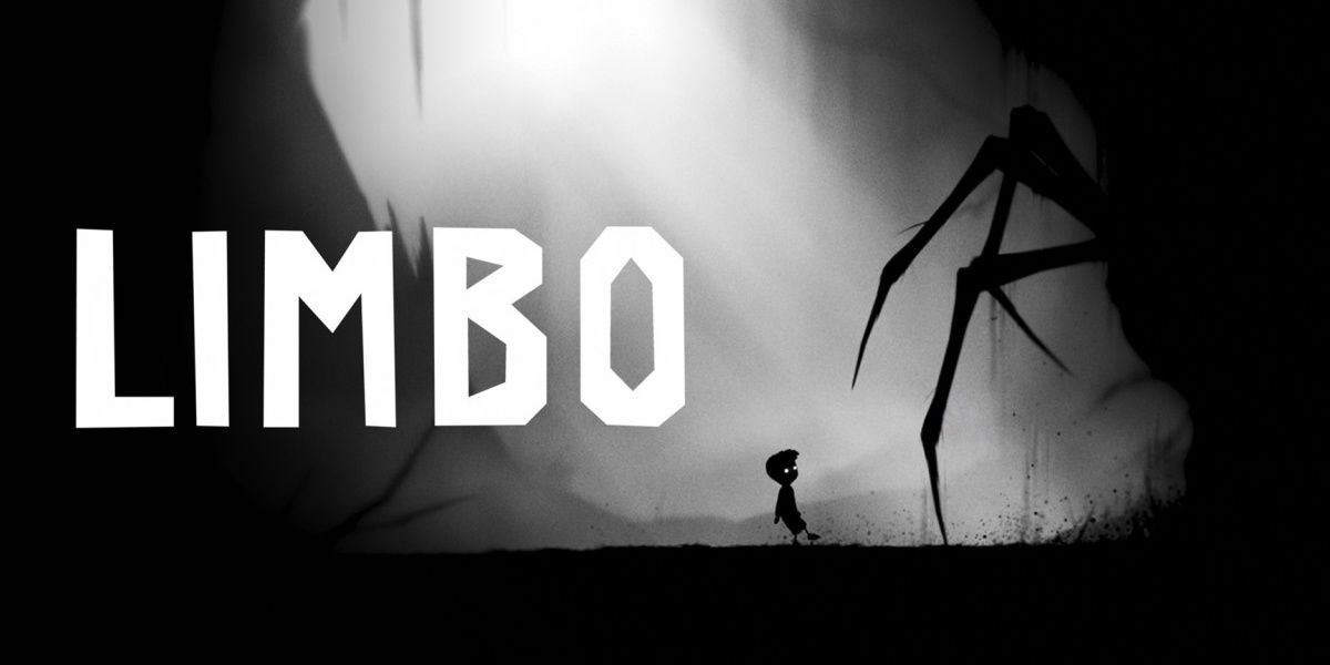 Promotional art for Limbo with the boy and a giant spider