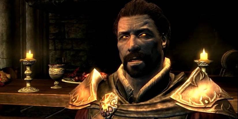 Lord Harkon in the Volkihar Court of vampires.