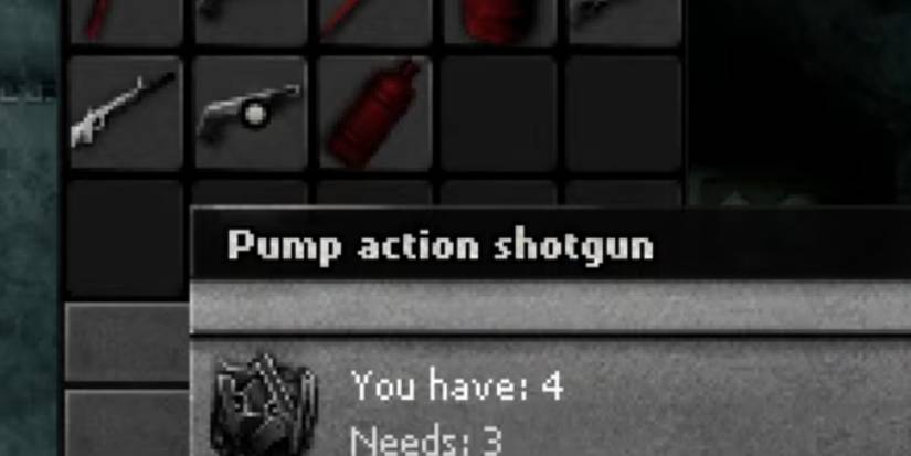 pump action shotgun in darkwood