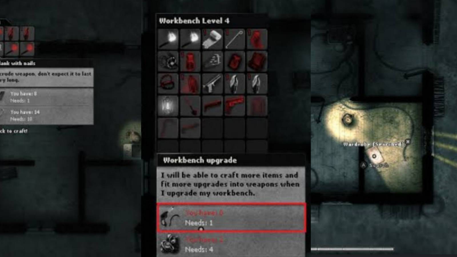 image of different game options in darkwood