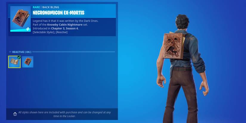 fortnite ash williams necronomicon ex-mortis