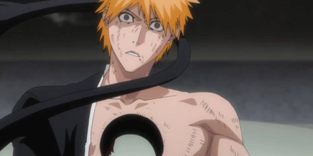 Ulquiorra drops a lifeless Ichigo from the Las Noches roof in the Bleach anime