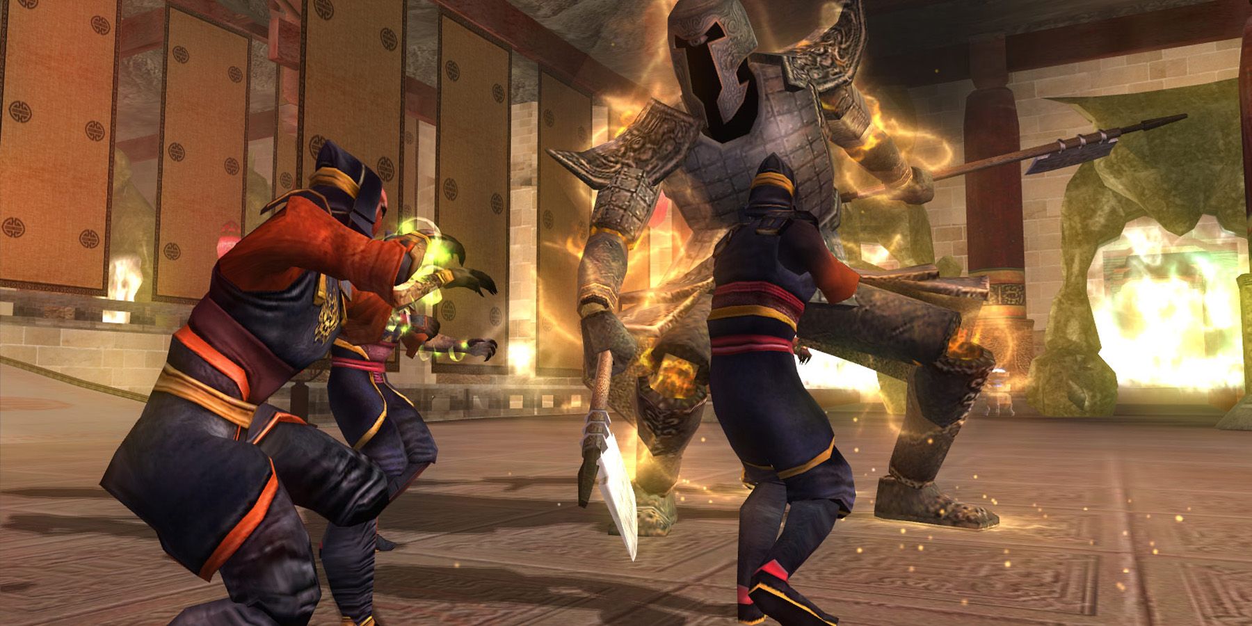 A player being attacked in Jade Empire 
