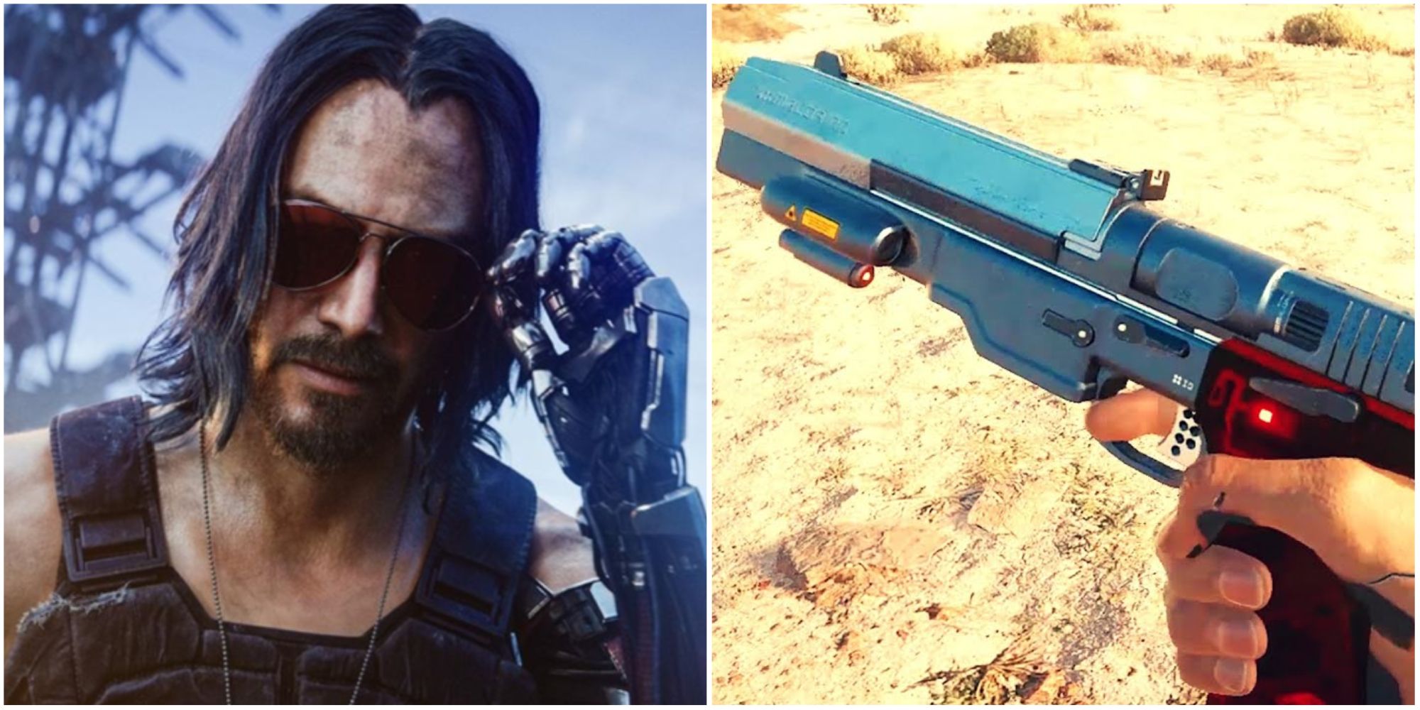 Johnny Silverhand and his Gun in Cyberpunk 2077
