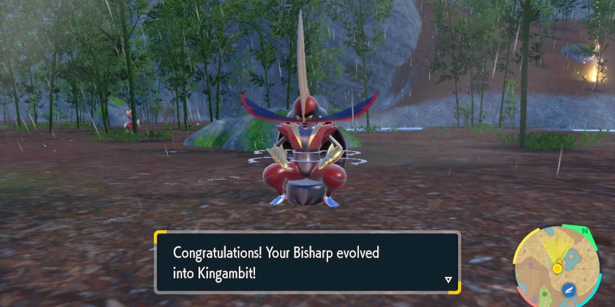 The pokemon Kingambit just evolved in Pokemon Scarlet and Violet