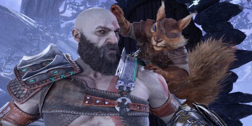 Kratos and Ratatoskr in God of War Ragnarok