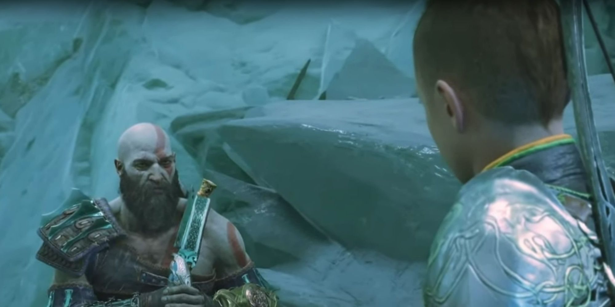 Kratos speaks with Atreus