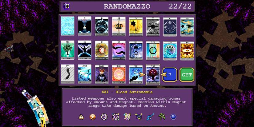 Selecting the Blood Astronomia in Vampire Survivors