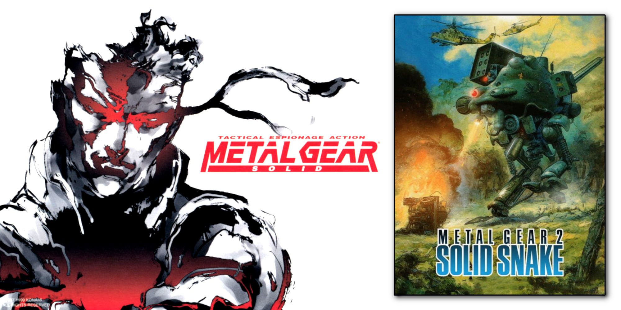 Metal Gear Solid Art by Yoji Shinkawa, Metal Gear 2 Solid Snake Box Art by Yoshiyuki Takani