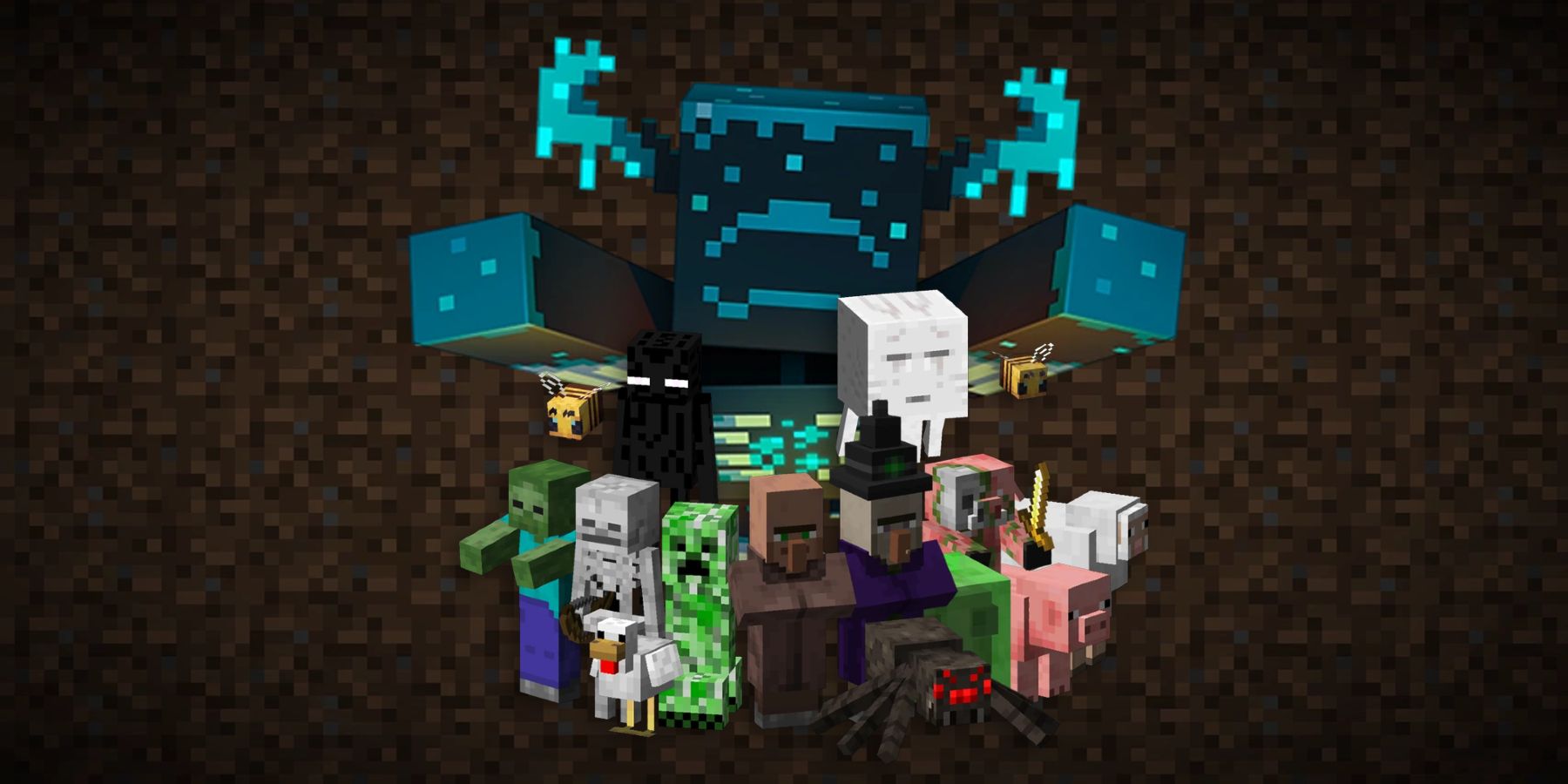 An assortment of mobs from Minecraft