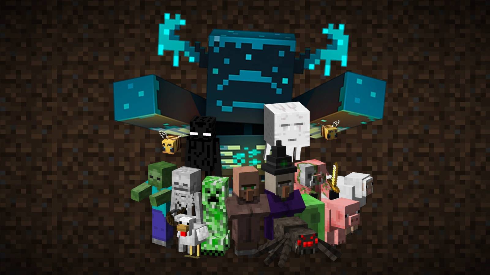 An assortment of mobs from Minecraft