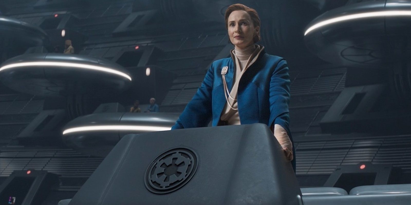 Mon Mothma in the Imperial Senate in Andor episode 9