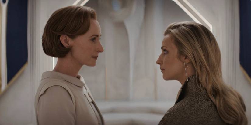 Mon Mothma talking to Vel Sartha in Andor episode 11