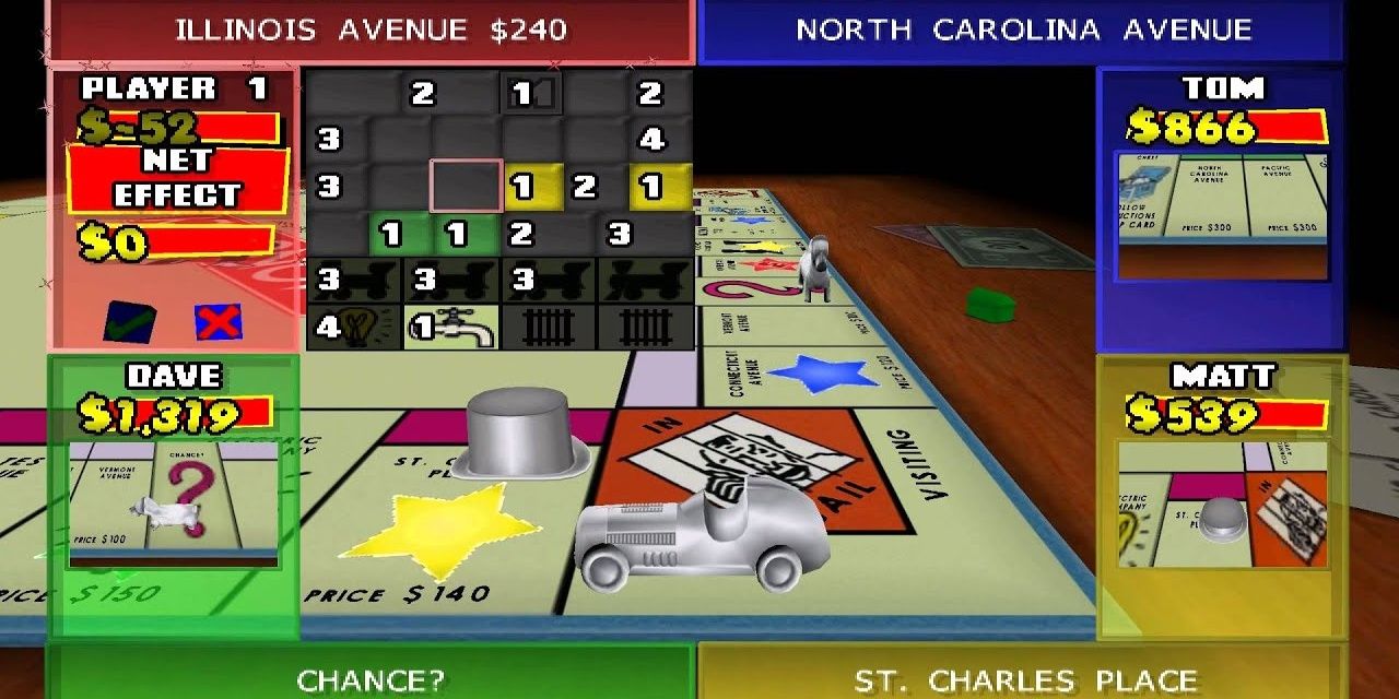 A four-player Party Mode in Monopoly Party
