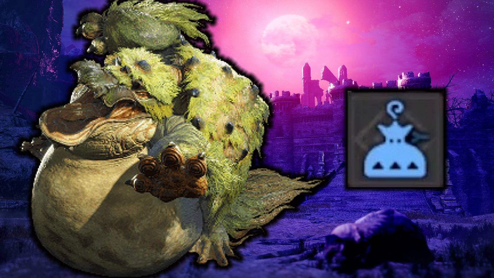 Monster Hunter Rise Custom Thumbnail of a Tetranadon and the Torrent Sac
