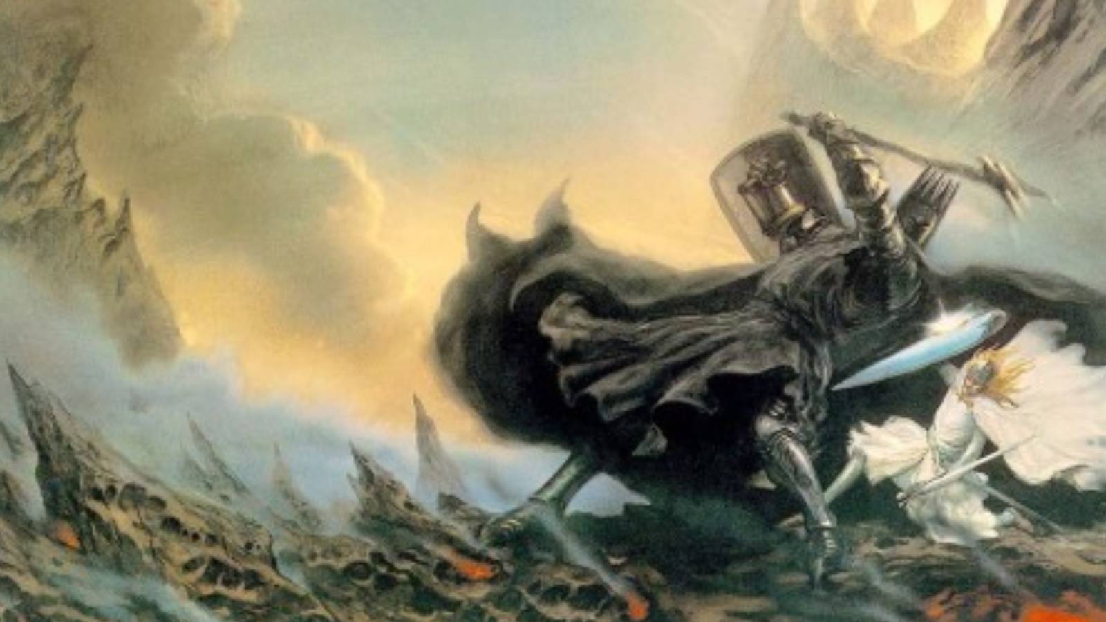 Morgoth fighting Feanor by Alan Lee