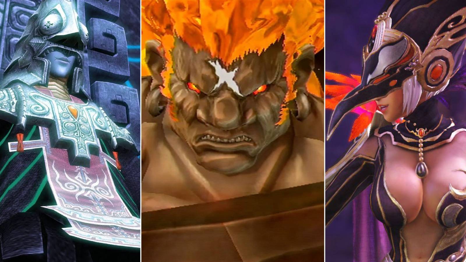 Split image of Zant, Demise and Cia from The Legend Of Zelda