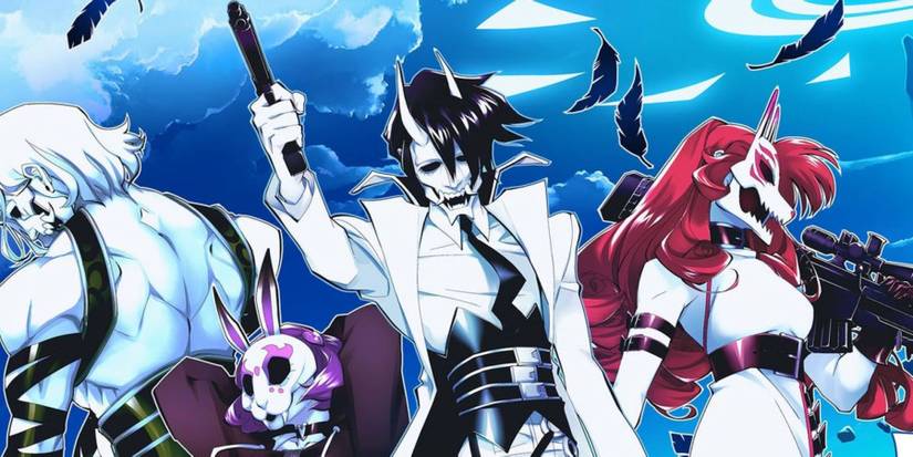 Close up of the main characters in Neon White