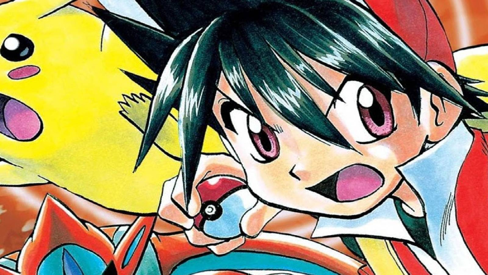 Pikachu and Red in Pokemon Adventures