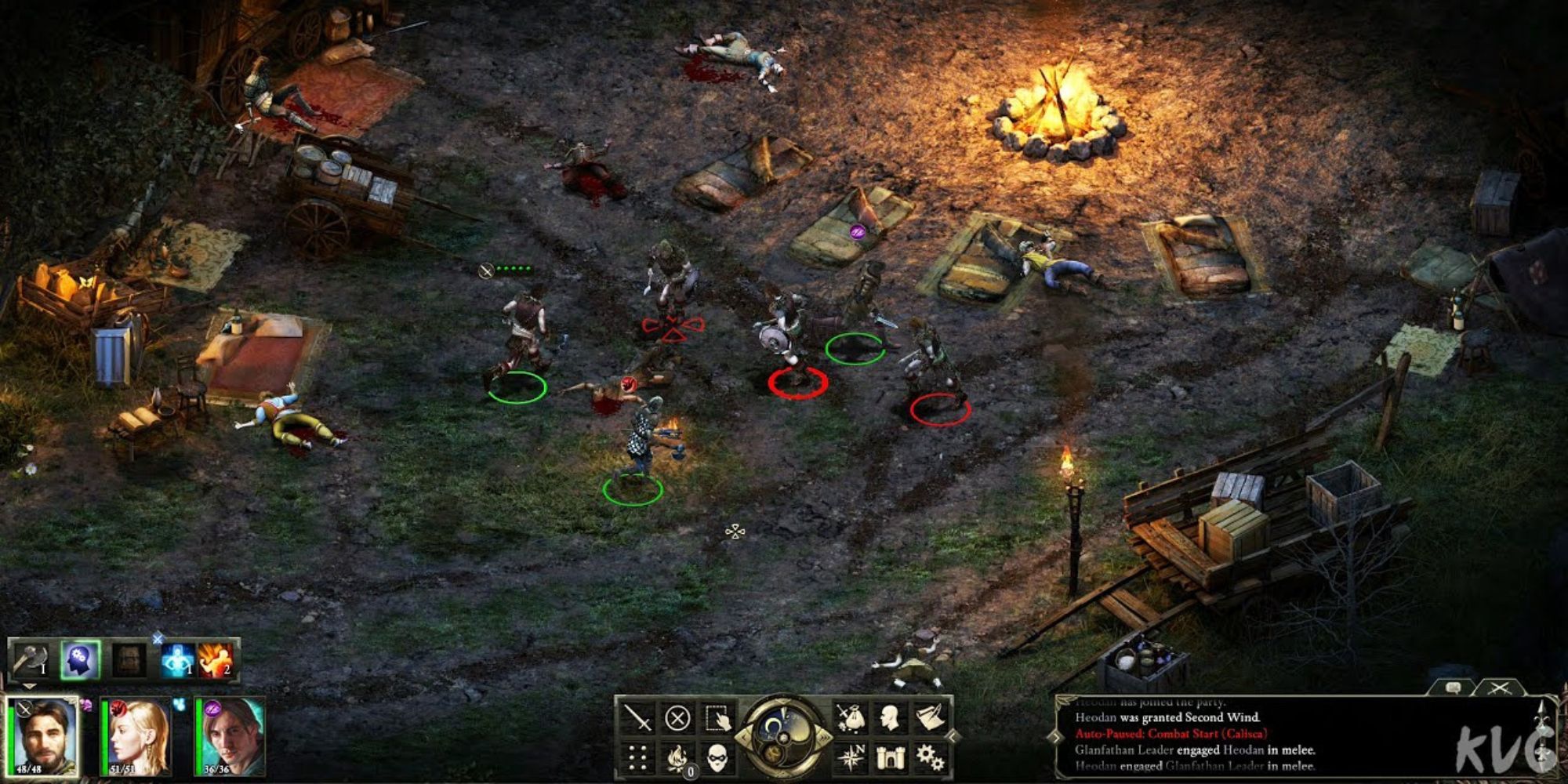 A player attacking the enemy in Pillars of Eternity