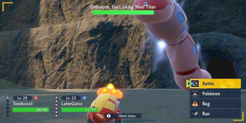 Pokemon Scarlet Violet-Lurking Steel Titan Phase 2 battle