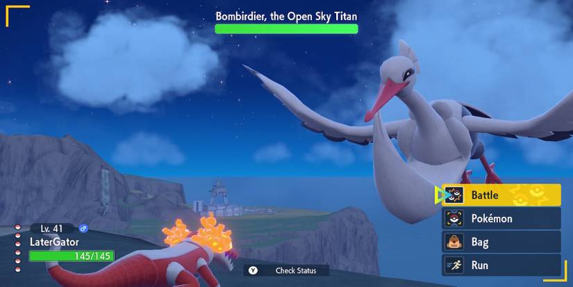 Pokemon Scarlet Violet-Sky Titan Bombirdier in battle