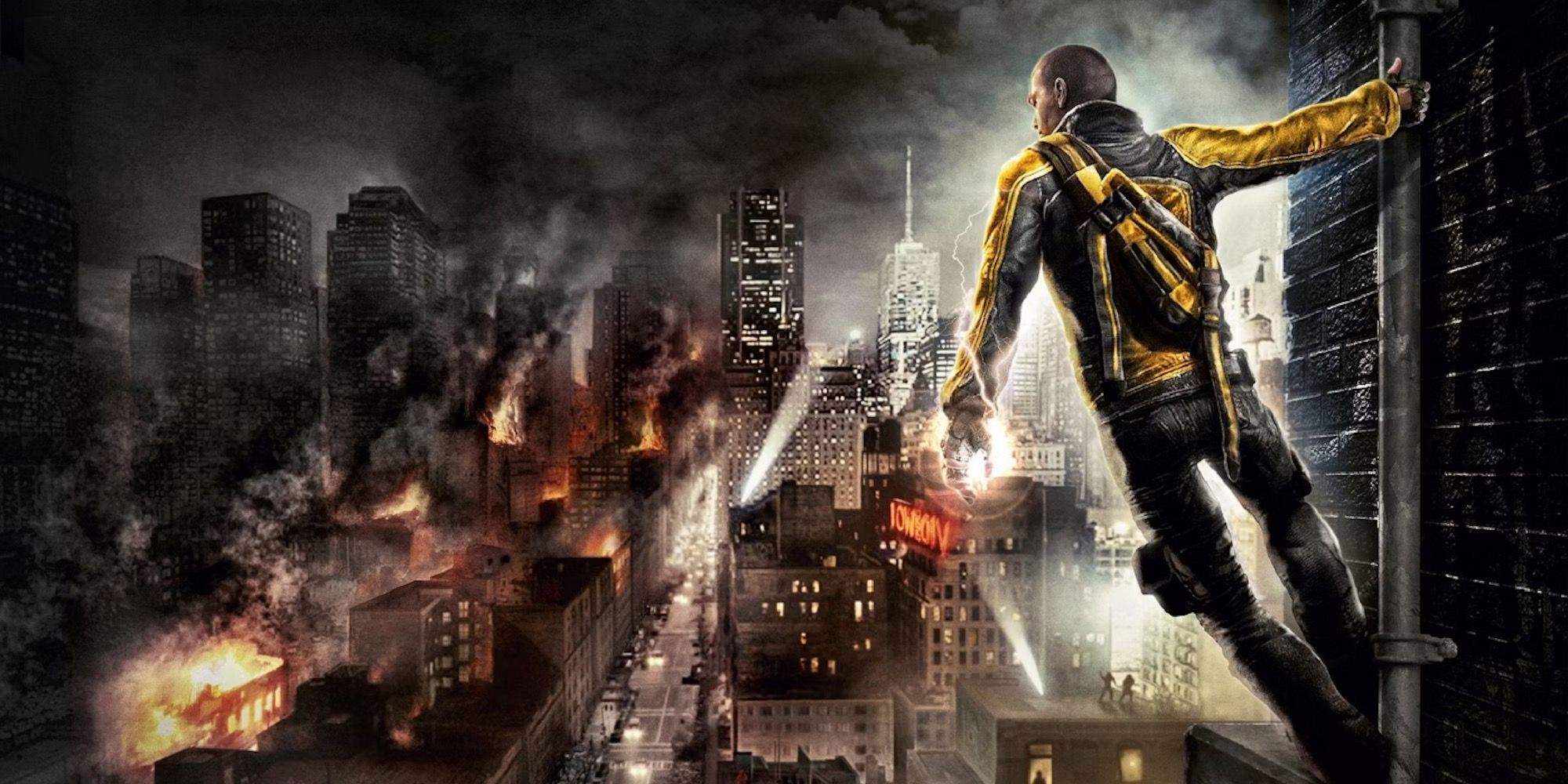Promo art featuring Cole in inFamous