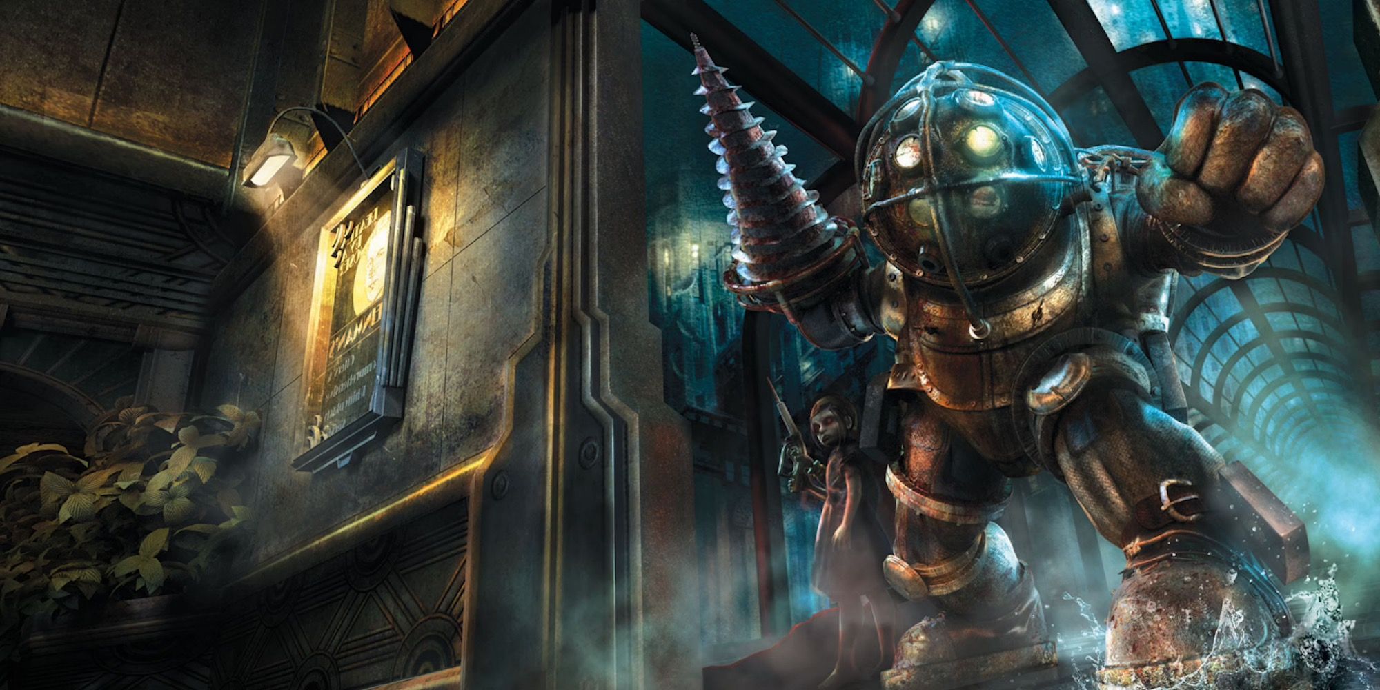 Promo art featuring characters in BioShock