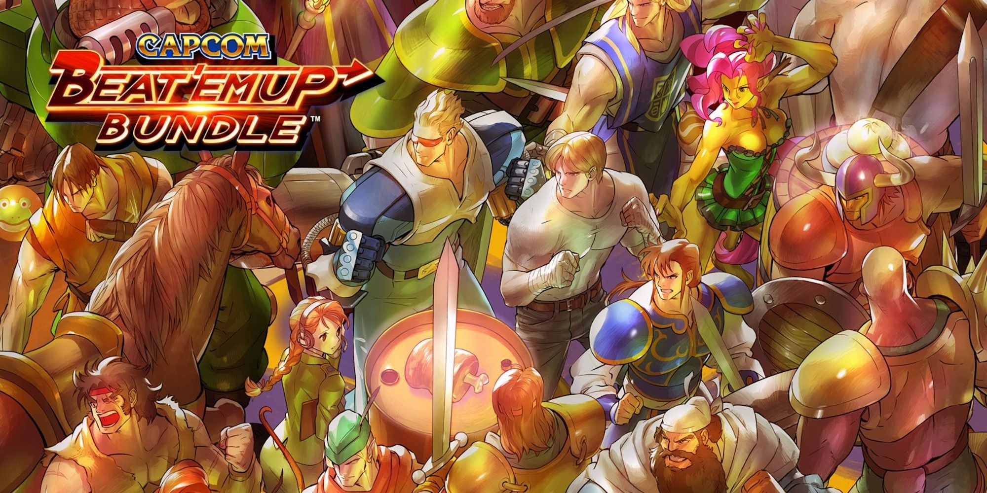 Promo art featuring characters in Capcom Beat 'Em Up Bundle