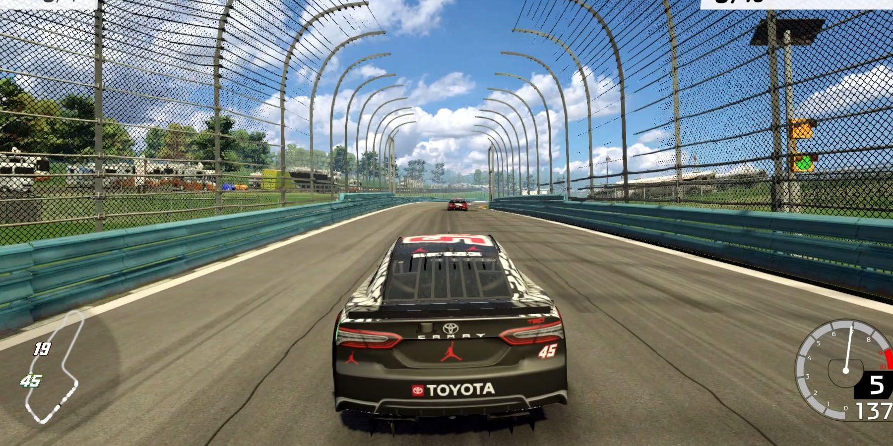 Racing with a vehicle in Nascar Rivals