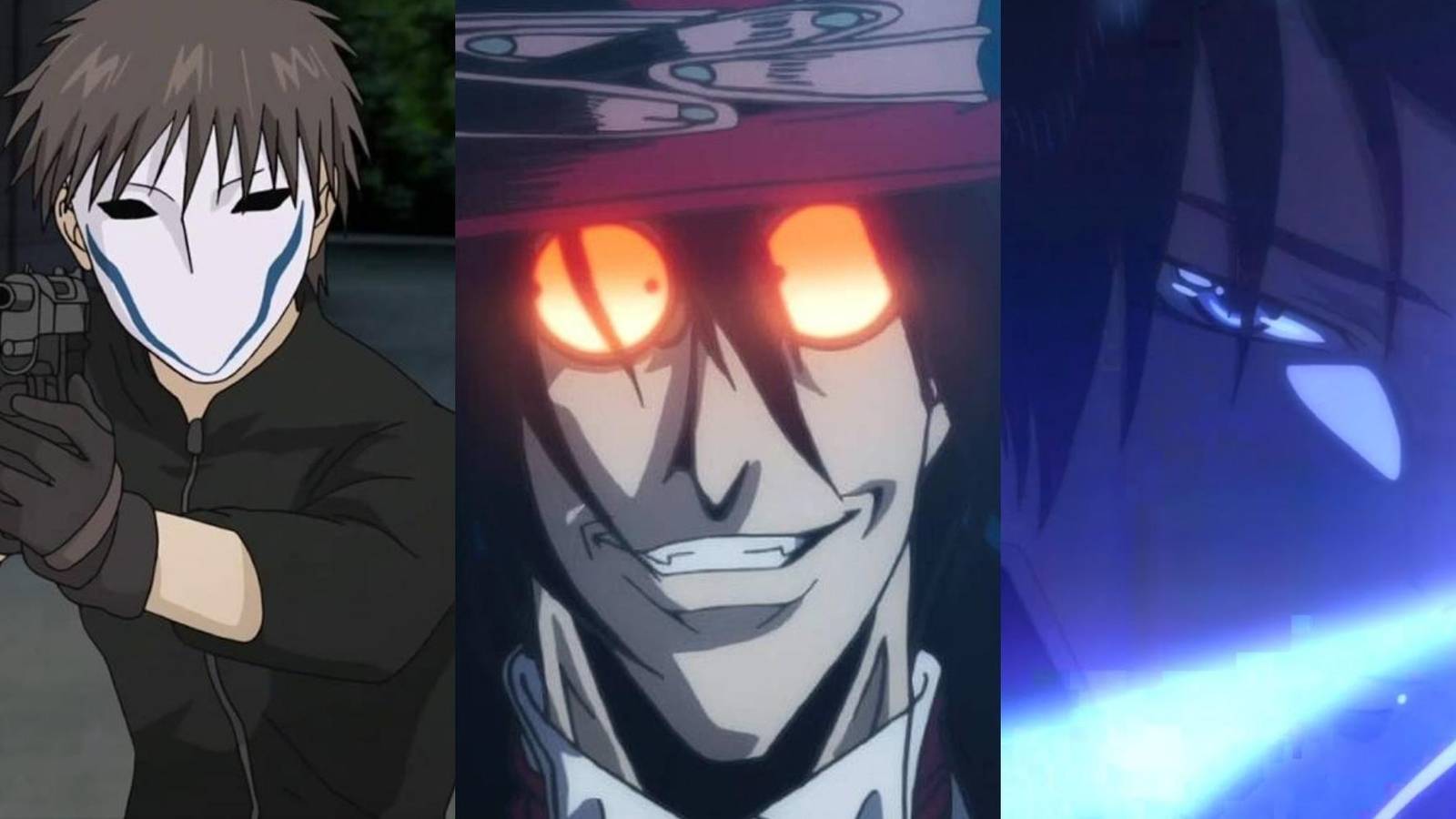 Reiji in Phantom Requiem for the Phantom, Alucard in Hellsing, Rei in Code Breaker