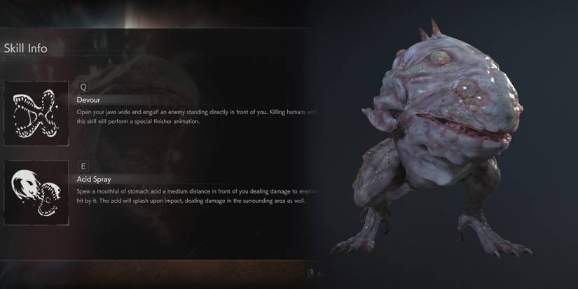 Resident Evil ReVerse - Hunter Gamma Model Viewer Next To Skill Descriptions