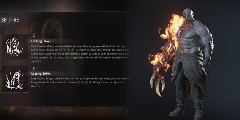 Resident Evil ReVerse - Super Tyrant In Model Viewer Next To Skill Descriptions