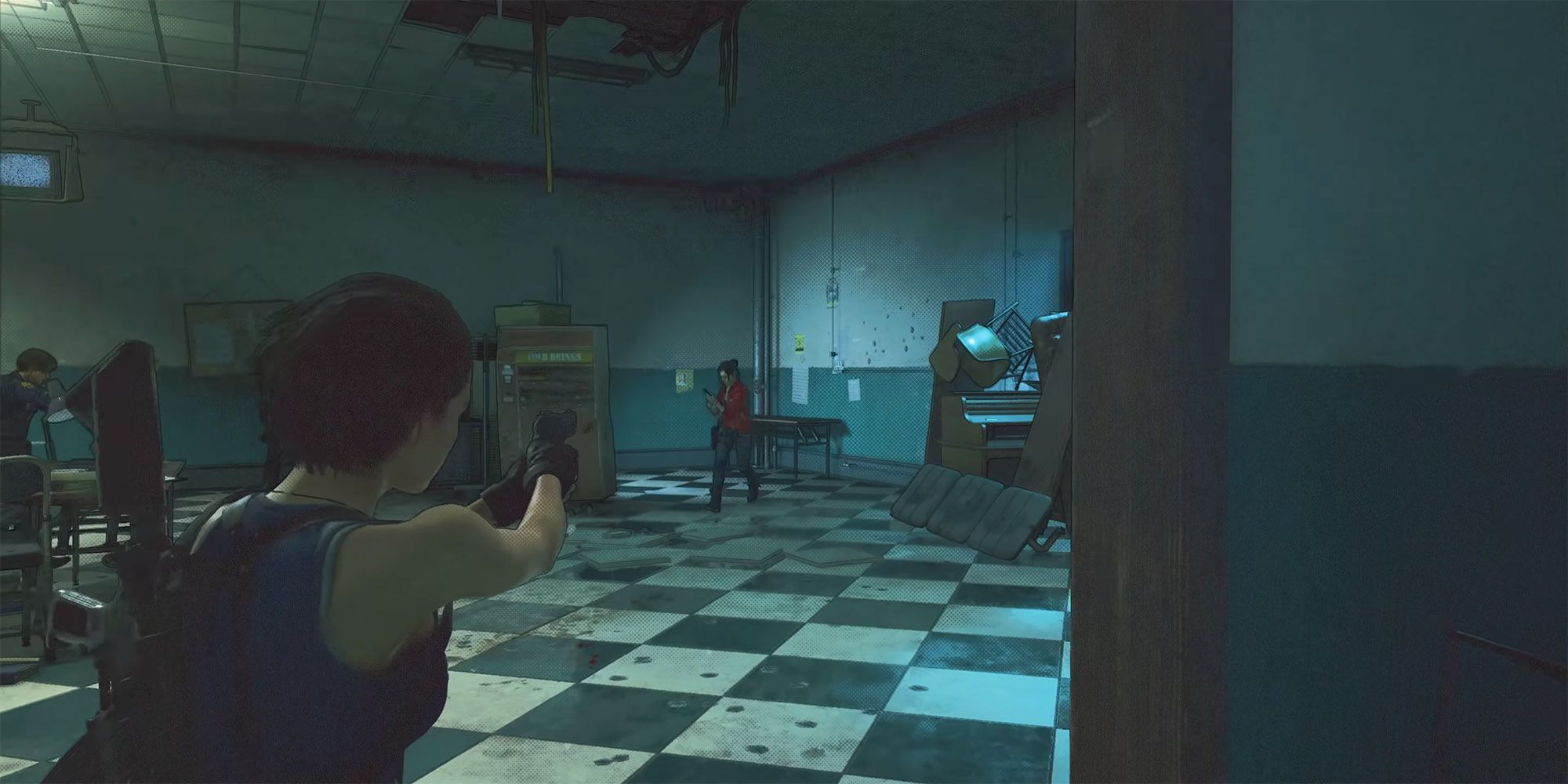 Resident Evil Re_Verse - Jill Trying To Aim For Claire's Head